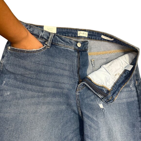 Wonderly  Womens 16R Curvy Vintage Straight Cropped Jeans High Rise Denim Slim - Picture 6 of 16
